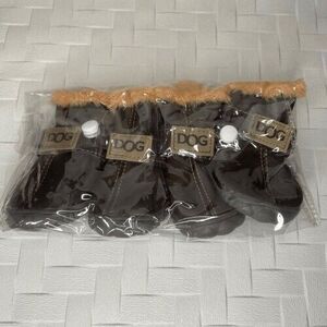 New with tags Winsoon Size 5 Dark Brown Set of 4 Winter Dog Boots Australia